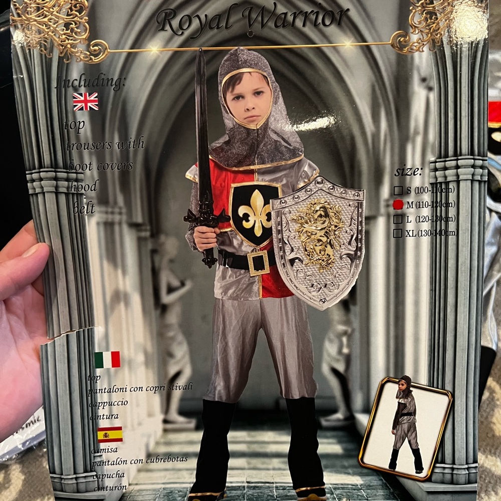 Royal Night Costume with Shield and Sword